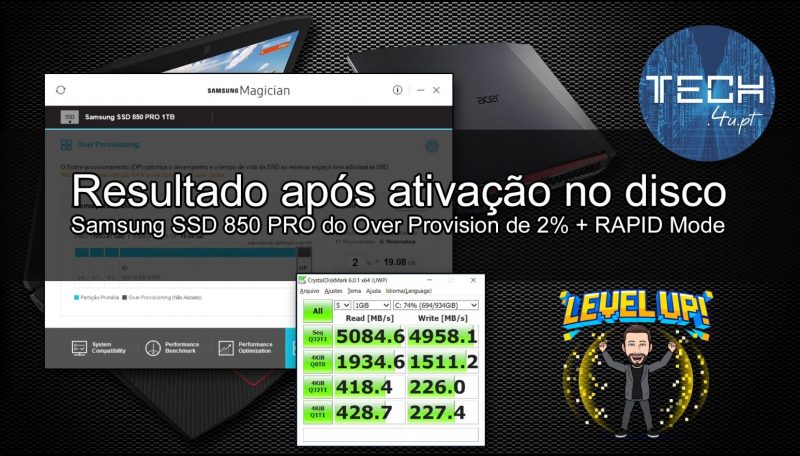 Samsung 850 Pro com Rapid Mode e Over Provisioning