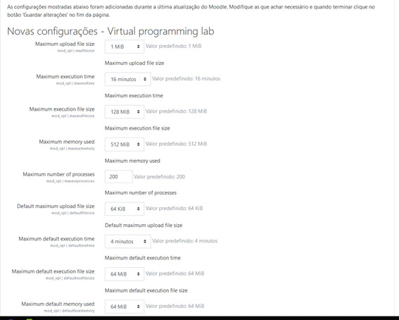 Passo 4: Configurar módulo VPL